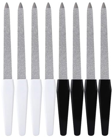 8Pcs Metal Nail Files, Double Sided Nail File with Non-Slip Handle, Professional Nail Files for Natural Nails, Manicure Tool Accessories for Home Salon