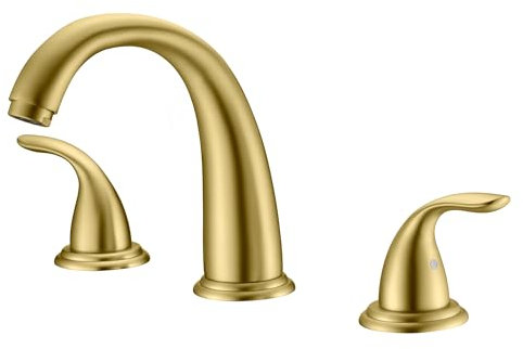 SUMERAIN 2-Griffe, weit verbreitete römische Badewannenarmatur mit Ventil, gebürstetes Gold