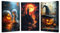 JOSUE Set 3 Teilig Orange, schwarz Halloween Deko Bilder Poster Leinwand Bilder, Kürbis-Geist Bilder Wanddekoration Wohnzimmer Schlafzimmer Wanddeko-50x70cmx3 Gerahmt