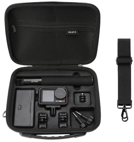 Hesupy Carrying Case for DJI OSMO Action 5 Pro, Camera Travel Storage Bag with Shoulder Strap Portable Organizer Waterproof Protective Bag for Action 5 Pro Adventure Combo Accessories