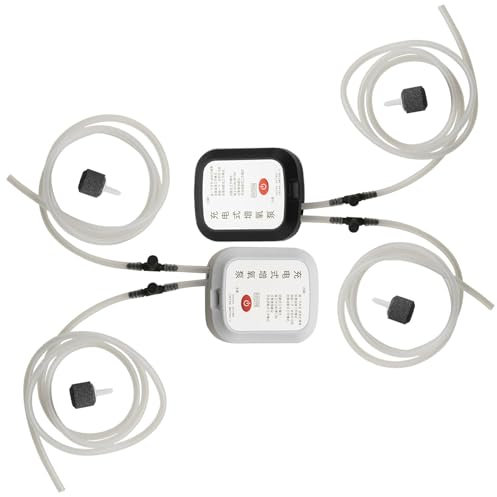 Bomba de aire de oxígeno recargable, bomba USB para pecera - Bomba de aire de oxígeno recargable para acuarios | Bomba de aire de bajo ruido para agua dulce y salada con batería de larga duración para