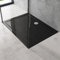 doporro Piatto Doccia 75x120 cm Rettangolare in Acrilico Rinforzato Nero, Altezza 4 cm Ultrasottile, con Piletta di Scarico Cromata Inclusa （AL01) - Faro2