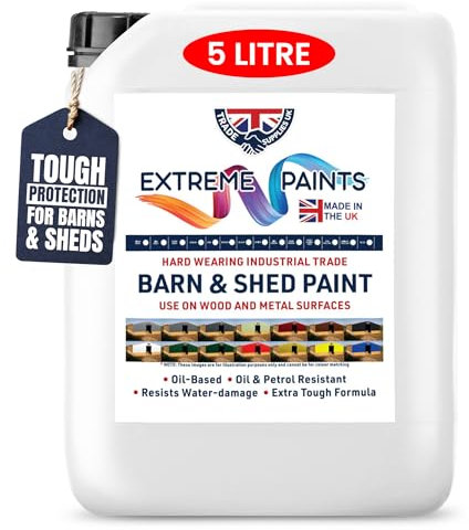 TRADE SUPPLIES UK - Extreme Barn And Shed Paint Oil Based - Rust Inhibiting, Long-Lasting Gloss for Wood & Metal Surfaces - LIGHT GREY, 5L