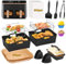 FHzytg Airfryer Zubehör für COSORI Dual Zone XXL 8,5 L, Heißluftfritteuse Zubehör 2 Kammern für COSORI CAF-R901-AE, Wiederverwendbares Silikon Einsätze für Cookwise 9L
