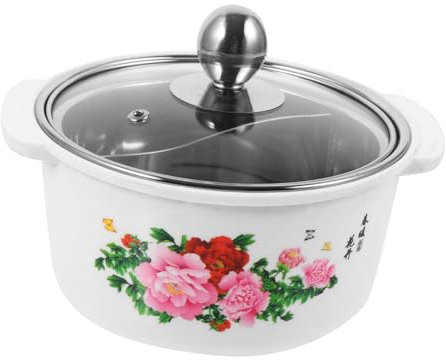 BESTOYARD Scalding Sheathed Pot Stainless Steel Small Soup Pot for Stove Top Lid for Serving in Kitchen Use