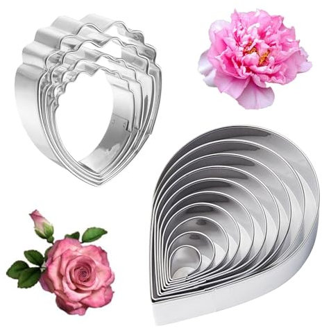 14 Pièces Emporte-Gouttes Pétales de Rose Emporte-Pièces Biscuit Plastique Fleur Emporte-Pièce Biscuit Fleur Emporte-Pièce pour Gâteau Fabrication de Pain Biscuits