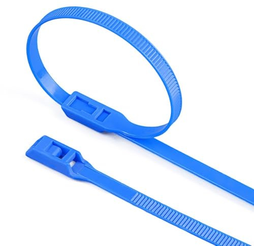 Bridas para cables paquete de 100, 350mm para una organización eficaz en diferentes entornos (azul 100 unidades)
