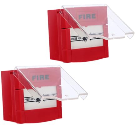 HOMSFOU 2piezas Botón De Alarma De Incendios Manual Interruptor De Reinicio Fácil Botón De Alarma para Hogar Hotel y Oficina