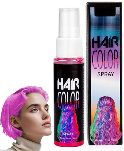 Rosa Temporäres Haarfarbspray, Haarspray Rosa Auswaschbar Kinder, Sofortige Haarfarbe Auswaschbar, Crazy Purple Hair Color Spray, Haar Colorationen für Karneval, Halloween, Cosplay, Party (#04)