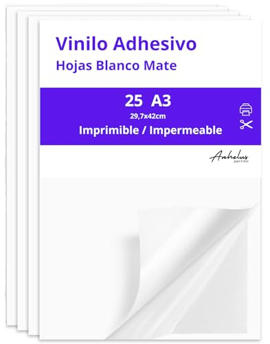 25 Din A3 Selbstklebendes Vinyl Aufkleberpapier Weiß Matt
