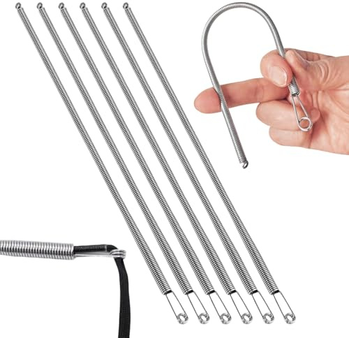 SYEYCW 6 Piezas Herramienta para Enhebrar Cordones con Resorte de Metal, Herramienta para Enhebrar Cordones con Resorte, para Pantalones con Cintura Elástica, Pantalones Cortos Sudaderas y Chaquetas