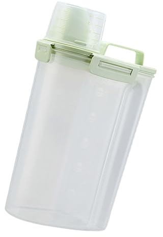 CAZSTYK Boîte de rangement transparente pour aliments pour animaux de compagnie avec tasse à mesurer et poignées sécurisées, idéale pour les voyages et la maison, pour une utilisation en intérieur