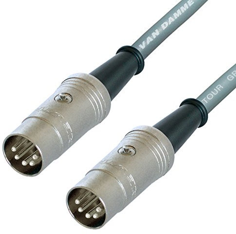 Van Damme Midi Lead. 5 Pin Din PHANTOM POWER Synth, Interface, Foot Switch Cable (8m, Grey)