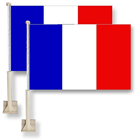 Drapeau King France - Drapeau de fenêtre de voiture - 28 x 40 cm - 100 % polyester - Blanc résistant