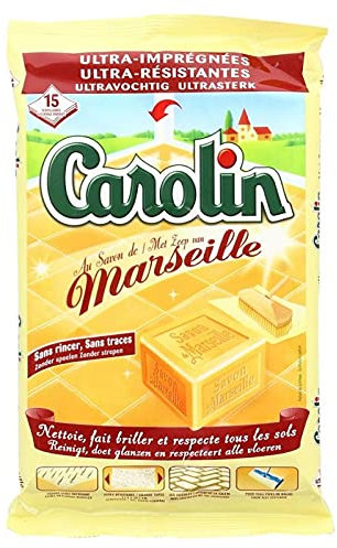 Carolin Sols Au Savon De Marseille x15 Lingettes Ultra-Imprégnées (lot de 4 soit 60 lingettes)