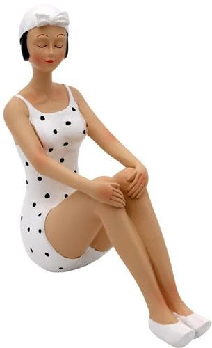 Pommerntraum | Maritime Dekorationsfigur Sammlerfigur Badelady Badenixe Strandnixe Badefigur im Retro-Stil der 20-er Jahre Vintage Nostalgie