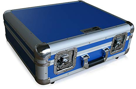 Plattenspielercase blau für Technics 1210 Turntable DJ Flightcase Rack Koffer