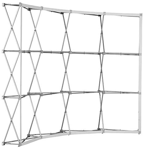 Gebogene Messewand Pop Up Klett Aluminium ✓ faltbare Messewand ✓ Faltdisplay mit Klettsystem ✓ für für Messen, Verkaufsaktionen & Präsentationen (4x3 Felder)