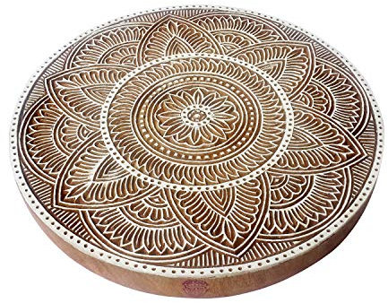 Royal Kraft 8 Inch Töpferei Drucken Blöcke Groß Blumen Runden Gestalten Großer Holz Stempel Esib8tag002