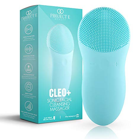 Project E Beauty CLEO + Sonic Gesichtsreiniger | Wasserdichte Silikon-Tiefenreinigungs-Peelingbürste USB Wiederaufladbare kabellose tragbare Gesichtsreinigungs-Hautpflegegerät