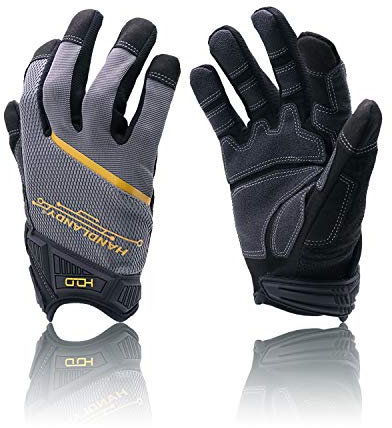 HANDLANDY Herren-Arbeitshandschuhe mit Touchscreen-Fingerspitzen, atmungsaktive und flexible Mechaniker-Arbeitshandschuhe, Handwerker, Outdoor, Hofhandschuh