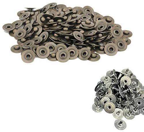 Trimming Shop Denim-Nieten, Jeans, dekorative Messinghut-Nieten, Ersatz-Reparatur für Mode-Accessoires, Kleidung, Lederwaren-Dekorationen, 7 mm, antikes Messing, 10 Stück