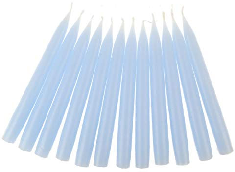 hdg Baumkerzen 12er Pack handgefertigte Kerzen aus Dänemark Ø 1,3 cm / 12 cm, Farbe:Pastel Blue