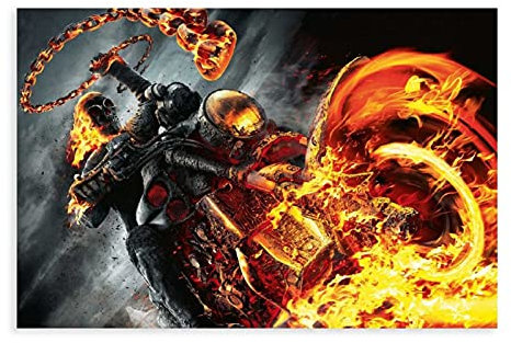 Ghost Rider Johnny Blaze Nicolas Cage Movie Classics 8 Leinwand-Poster, Wandkunst, Deko, Bild, Gemälde für Wohnzimmer, Schlafzimmer, Dekoration, ungerahmt: 30 x 45 cm
