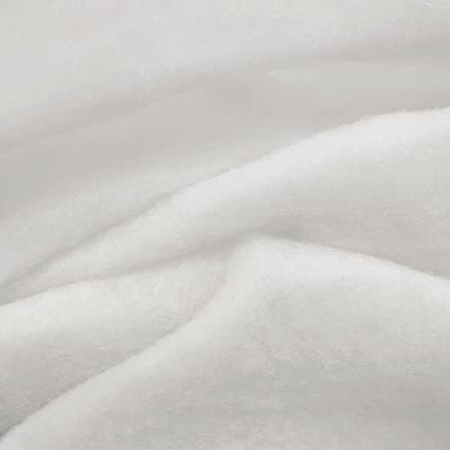 Weißer Vliesstoff, feuerhemmend, synthetisch, aus Polyesterfaser, 200 g/m², Dicke ca. 2 cm, Höhe 150 cm, Meterware.