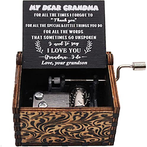HEZNZXQ Spieluhr aus Holz, You are My Sunshine Spieluhren Geschenk von Enkel zu Oma Meine Liebe Oma Geschenkidee für Weihnachten, Neujahr, Valentinstag, Muttertag, Geburtstag
