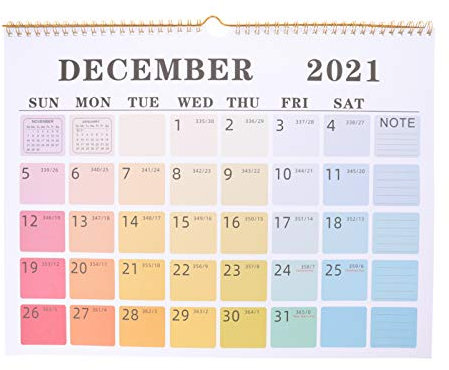 ABOOFAN Geschenk 2021 Planer Organizer Aufstellkalender Terminkalender Monatskalender H?ngender Kalender für Schüler Routineplan Urlaubsplaner Weihnachten Wanddeko Die Bürogeschenke