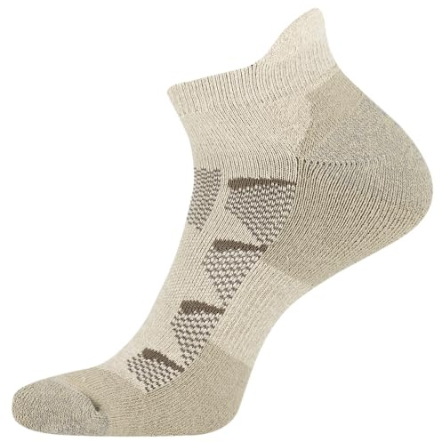 Merrell Men's and Women's Moab Hiking Midweight Cushion Coolmax Moisture Wicking and Blister Protection Low Cut Tab Sock 1 Pair Pack, Oat, Shoe Size: 13-15