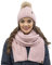 VIVISENCE Trendige Damen Winter Bommelmütze Mit Weichem Vlies-Innenfutter Aus Wärmendem Garn Antistatische Eigenschaften Perfekte Passform Für Kalte Wintertage Modisches Design, Rosa,Einheitsgröße