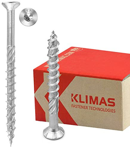 KLIMAS Holzschrauben Torx - Spanplattenschrauben Weiß - Senkkopfschrauben - Terrassenschrauben - Universalschrauben - Dachkonstruktion Schrauben Set - Holzschrauben 4,5x70 mm 250 Stück)