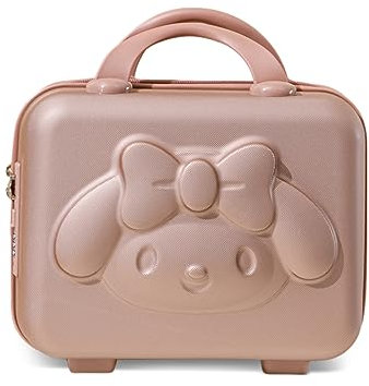 Balakaka Vanity Femme de Voyage Portable Imperméable Rigide de Maquillage avec Nervures, Trousse de Toilette pour Vacances Voyager Or Rose