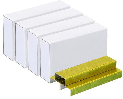 PATIKIL Heftklammern für Hefter 4 Pack(1000Stk Heftklammern pro Pack) 26/6 Standard 1/4 Länge Heftklammern Staufrei für Zuhause Bürobedarf Gelb