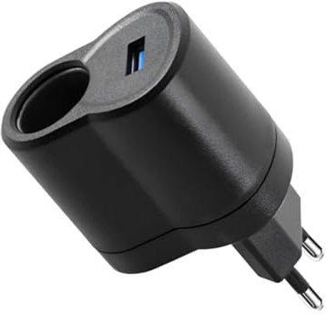 CGEAMDY Adaptador De Corriente para Coche De CA a CC, Adaptador Fuente Alimentación del Inversor Coches, Adaptador Corriente 220V a 12V(1A) Enchufe para Mechero, para Furgoneta Camión Eléctrico