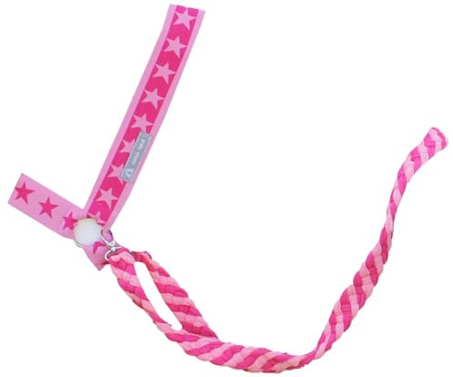 Halfter Zügel Set Zaumzeug pink Sterne Holzpferd Voltigierpferd