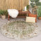FRAAI | Home & Living Vintage Gartenteppich Rund - Santo Medaillon Grün - Wetterfest - Polyester - Flachgewebe - Balkon, Garten/Terrasse - Terrasse - Rug