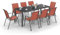 IDMarket - Salon de Jardin Madrid Table 190 CM et 8 chaises empilables Terracotta