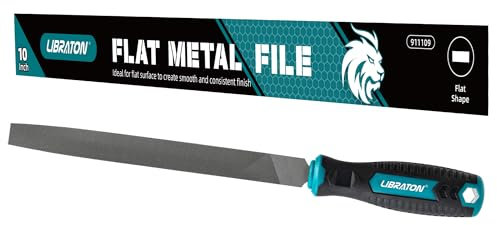 LIBRATON Lima Piatta per Metallo da 250 mm, Lima per Metallo, Lima Manuale per Metallo, Lavorazione dei Metalli, Legno, Plastica, Lima Piatta per Rifinire, Modellare e Raschiar