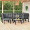 Blukee 7-TLG. Garten-Lounge-Set Schwarz und Grau Poly Rattan Gartenlounge Outdoor Balkonlounge Garden Furniture Sets Balkonsofa Gartensofa Loungemöbel Balkon Outdoor Sofa