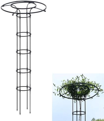 Vertical Metal Umbrella Trellis Tower, 70 Inch Garden Obelisk Trellis for Climbing Plants, Decorative Vertical Umbrella Trellis Tower Frame Outdoor Flower Support, for Your Yard, Garden, Patio