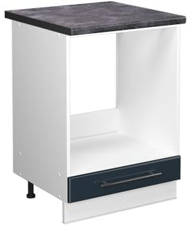 Vicco mobile per forno da incasso Fame-Line, Blu scuro lucido/Bianco, 60 cm, PL Antracite