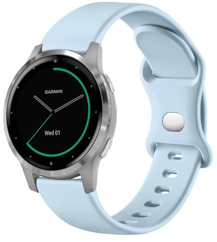 VELULYX silicone Bracelet compatible avec Garmin Vivoactive 4S/Venu 2S/Venu 3S/Vivomove 3S, 18mm bracelet pour Fossil Femme Gen 6/Gen 5E/Fossil Femme Q Venture HR Gen 4/Withings Steel HR 36 mm