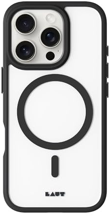 LAUT Huex Schutzhülle kompatibel mit iPhone 16 Pro, Schwarz