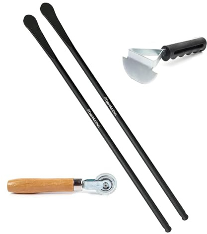 2PCS Tire Spoons, Tire Mount and Demount Iron ,33220 Mt and Demount Spoon, 30 in, 3/4 in , Tire Patch Roller, Scraping Cutter , Tire Iron Suitable for Changing Tires on A Wide Range of Vehicles.