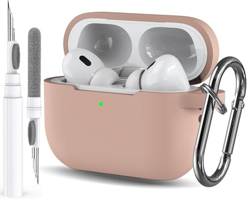 Custodia nera per AirPods Pro 2/1 Gen per GILR da donna, compatibile con AirPods Pro di 2a/1a generazione, custodia protettiva in morbido silicone per Apple iPod Pro Gen, con penna per la pulizia