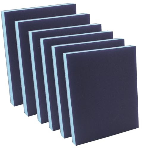 Cjueiom 6Pcs Sanding Sponges, 320 Grits Sanding Blocks, Washable and Reusable Sand Sponge, Flexible Sponge Sanding Pads, Sander Sponges for Wood, Drywall, Metal