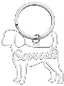kkjoy Porte-clé de Mémoire pour Chien Personnalisé avec Nom en Acier Inoxydable Accessoires de Sac à Main pour Femme Homme (Beagle)